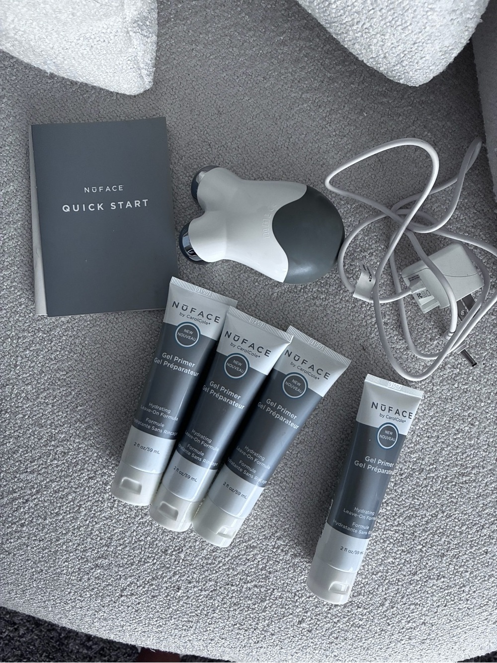 NuFACE Mini Facial Toning Device and Gel Primer Bundle in Gray
